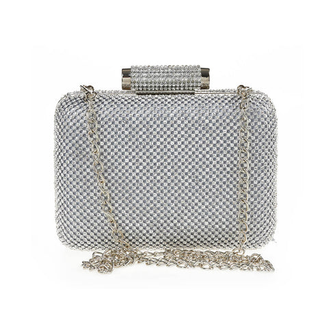 Verde Γυναικείο Βραδινό Τσαντάκι 01-1698 Ασημί